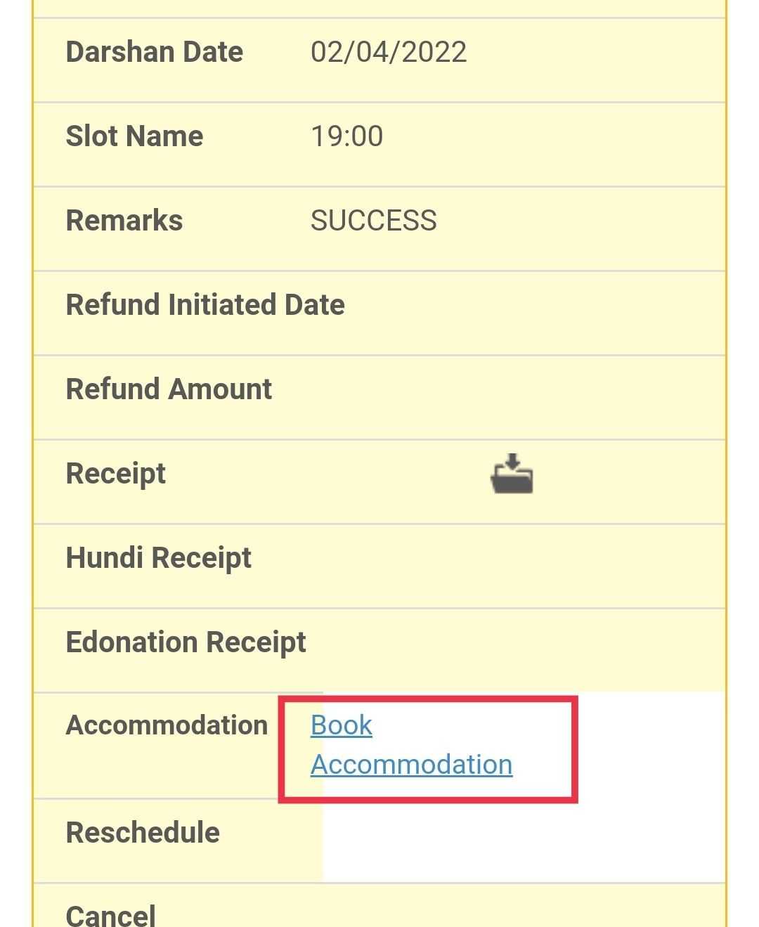 Book accommodation