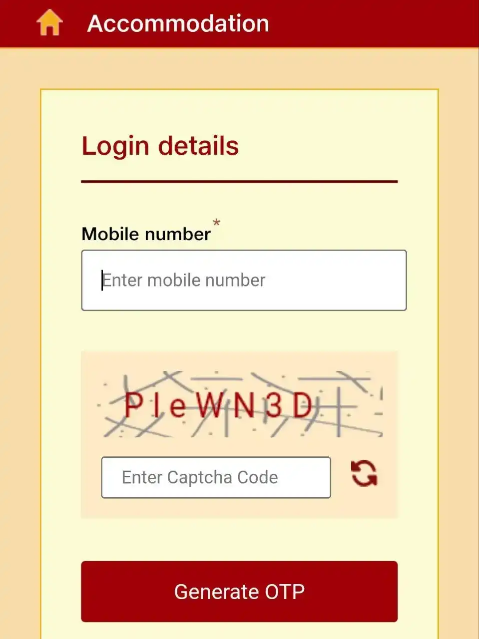 Login using Mobile Number