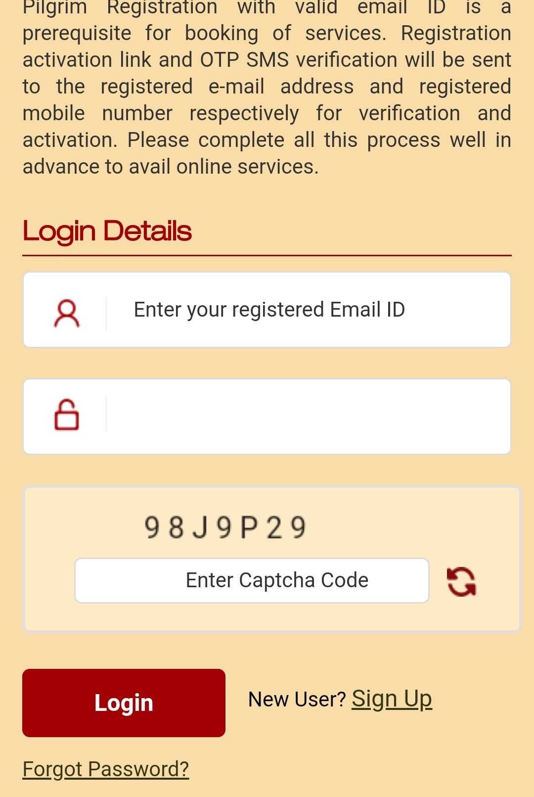 Login with your credentials and valid Captcha