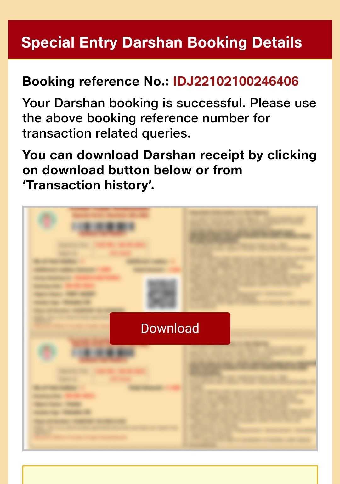 Download darshan ticket